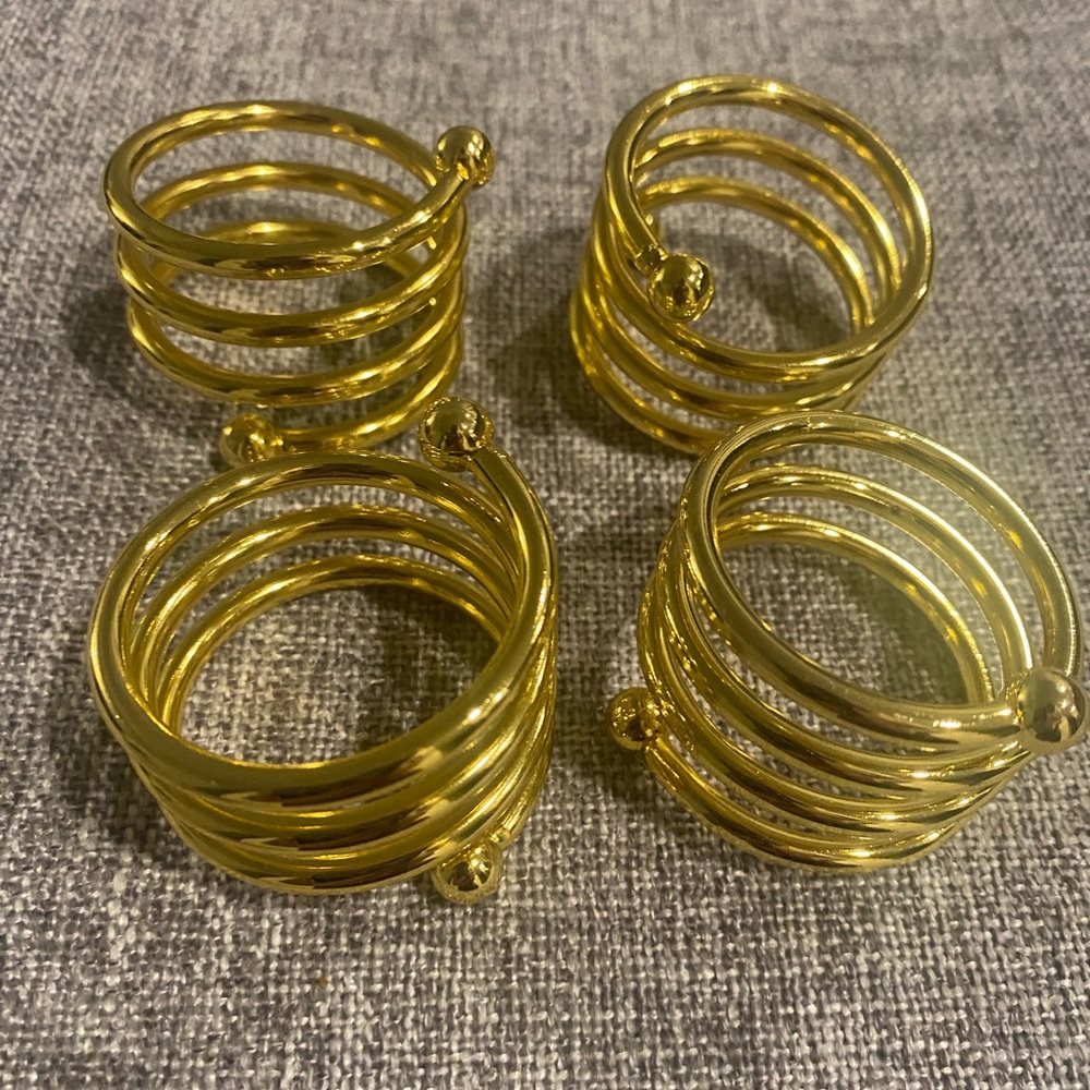 New Without A ag Elegant Gold Coil Rings